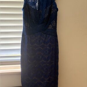 Tadashi Shoji Navy Lace Midi Dress